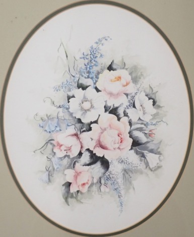 Heather Stirling (20thC). Floral study, watercolour - study, signed, 32cm x 26cm. Label verso Lincolnshire Fine Arts, Grimsby.