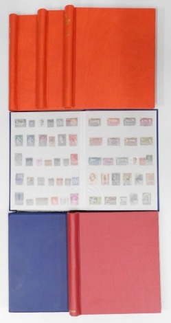 Philately. A collection of world stamps and stamp albums, Windsor stamp albums for Great Britain, Belgium, Czechoslovakian and other European stamps, enclosed in album, some stock of guides, loose stamps, etc. (1 box)