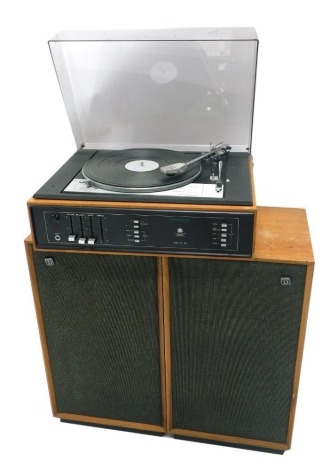 Dynatron Hi-fi, comprising a gold ring Lenco 5L78 record player, two Dynatron speakers. (3)