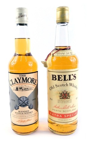 Two bottles of Whisky, comprising a Bell's Old Scotch Whisky Extra Special, 75cl bottle, and a Claymore Blended Scotch Whisky, 70cl bottle. (2)