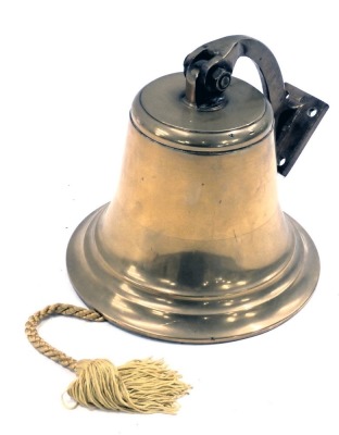 A brass ship's bell, 16cm high.