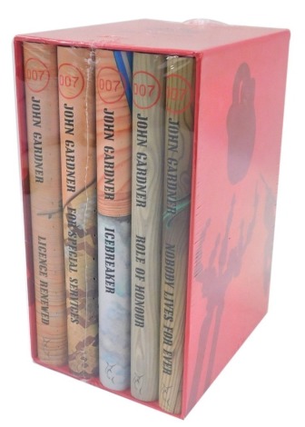 Gardner (John). James Bond, five hardback reprint editions circa 2011 by Swordfish Publications, comprising Nobody Lives Forever, Role of Honour, Icebreaker, For Special Services, and License Renewed, in presentation case.