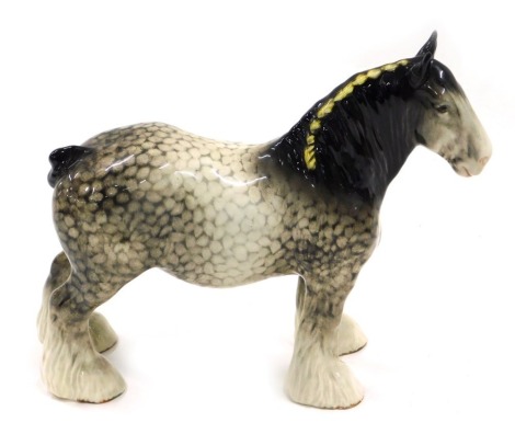 A Beswick ceramic model of a dapple grey shire horse.