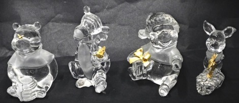 Four Lennox classics full lead crystal Disney Winnie the Pooh figures. (2 boxes)