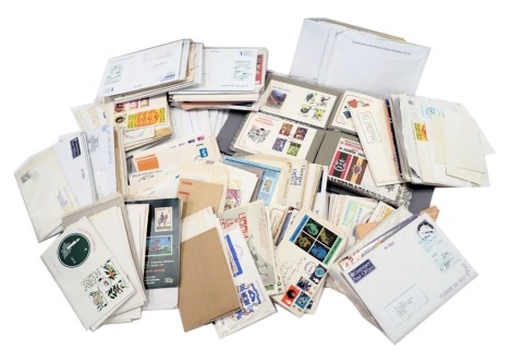 A collection of first day covers, to include an album of World Cup, 60s and 70s, European Communities, The Gurnsey Dog Club Collection first day covers, and others, and various loose. (1 box)