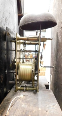 An early 19thC longcase clock, by John Parker of Louth, the arched painted dial decorated with gilt stylised fans, etc., in a mahogany fruit wood chequer banded case, 225cm high. - 3