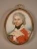 An 18thC portrait miniature of an officer of the 85th Regiment