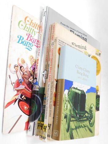 Fleming (Ian). Chitty Chitty Bang Bang, six various editions, including a modern version of the original with silver cover, signed by John Burlingame (the original illustrator).