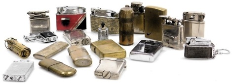 A trench style pocket lighter, Corona pistol lighter, Kingsway no.5 lighter and a Polo lighter. (a quantity)