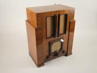 A Phillips radio in Art Deco style case with Bakelite mounts