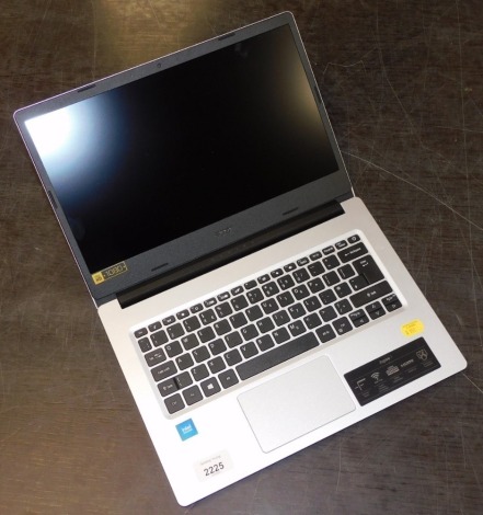 An Acer Aspire 1 laptop A114 Series, model no. N20Q1, with charger.