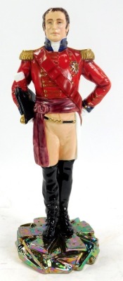 A porcelain figure of The Duke of Wellington by Michael Sutty, model no 60, limited edition of 500, 37cm high, and with a Michael Sutty retailers cabinet plaque. - 2