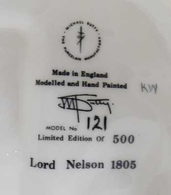 A porcelain figure of Lord Nelson by Michael Sutty, model no 121, limited edition of 500, 37cm high. - 3