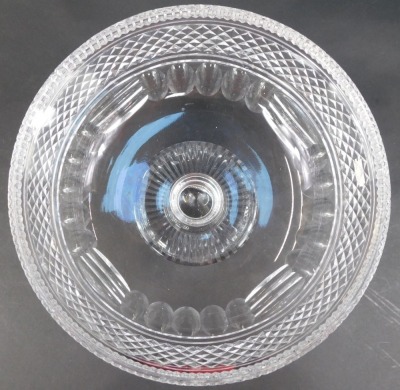 A Waterford cut glass pedestal bowl, Colleen pattern, marked to the foot, 20cm high, 28cm diameter. - 2