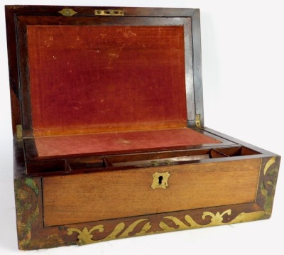 Three 19thC and later boxes, comprising a sarcophagus shaped tea caddy with mother of pearl key plate, on bun feet, 13cm high, 22cm wide, 13cm deep, and a walnut and boxwood inlaid key box with brass shield, 6cm high, 26cm wide, 19cm deep, and a mahogany - 5