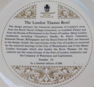 A Wedgwood London Thames limited edition bowl, 92/500, 33cm diameter. - 3