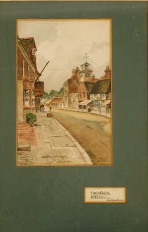 Dorothy Low Warren (20thC). Town Clock, Steyning, watercolour, signed and titled, 28cm x 18cm, framed and glazed.