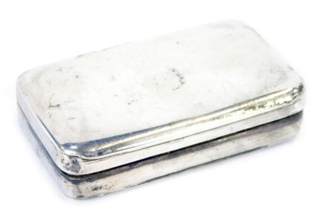 A George III silver snuff box, of plain rectangular form, John Shaw, Birmingham 1803, 0.98oz.