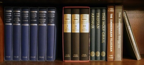 Folio Society. Various works to include Conrad (Joseph) Victory, The Secret Agent, Lord Jim, Carlyle (Thomas) The French Revolution, 3 vols, etc. (1 shelf)