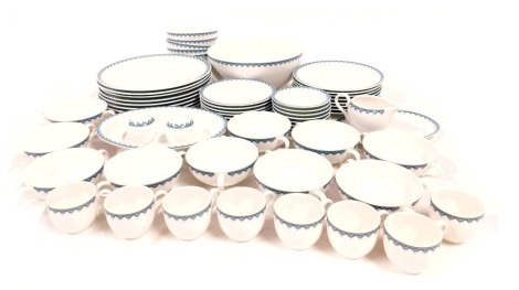 A Villeroy & Boch porcelain part coffee and dinner service, decorated in the Luxembourg pattern, to include bowls, side plates, coffee cups and saucers, two handled soup bowls, etc. (a quantity)