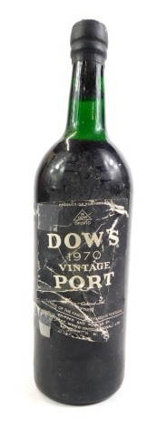 A bottle of Dow's 1970 Vintage Port.