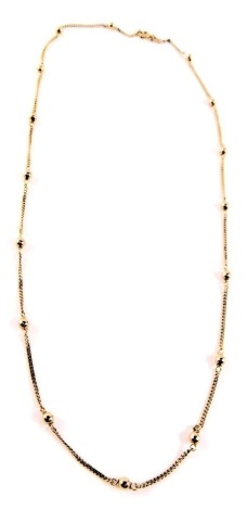 A 9ct gold ball link neck chain, 50cm long, 5.2g.