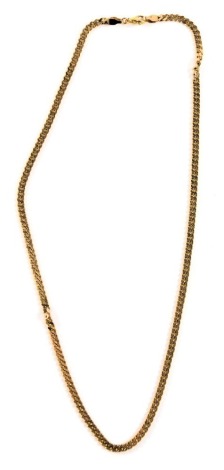 A curb link neck chain, yellow metal stamped Italy 9kt, 46cm long, 14g.