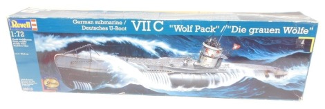 A Revell German U-Boat VIIC Wolf Pack model kit, 1:72 scale, boxed.