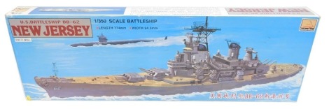 A Mini Hobby Models US Battleship BB62 New Jersey model kit, 1:350 scale, boxed.