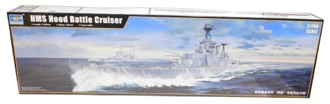 A Trumpeter HMS Hood Battle Cruiser model kit, 1:200 scale, boxed.