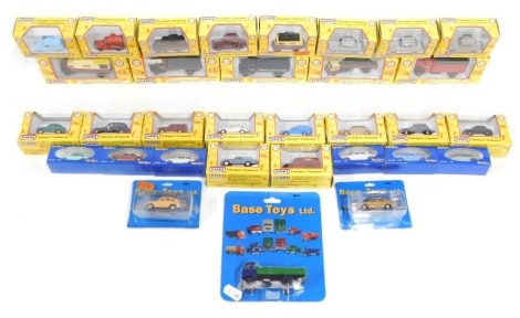 Classix by Pocketbond and Base Toys Limited diecast vehicles, including EM7603 Ford Thames Newbould Bread, EM7605 Austin K2 National Coal Board, EM76306 Austin K2 Compton's Coal, EM76677 Ford 300E Thames van 7CWT in pale blue, etc., boxed. (1 tray)