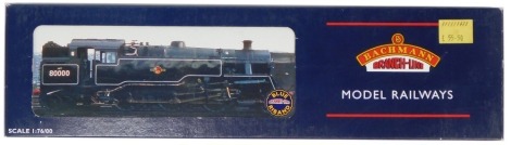 A Bachmann Branchline OO gauge British Rail Standard Class 4MT tank locomotive, 2-6-4, 80038, BR lined black late crest weathered, 32-356, boxed.