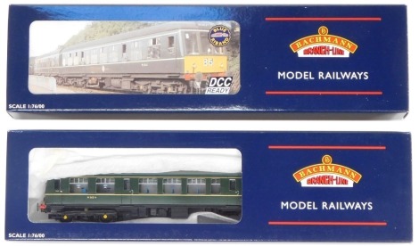 A Bachmann Branchline OO gauge Class 108 two car DMU, BR green livery with speed whiskers, 32-900, boxed.