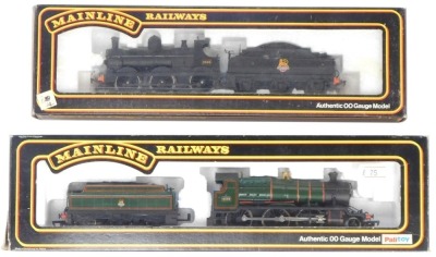 Mainline Railways OO gauge locomotives, comprising 54157 Class 2301 Dean Goods locomotive, 0-6-0, BR black livery, and 37045 Class 43XX Mogul locomotive, BR green livery, boxed. (2)