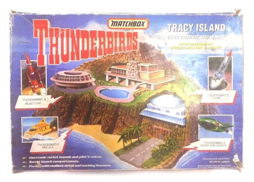 Matchbox Thunderbirds Tracy Island electronic play set, with electronic rocket sounds and voices, boxed.