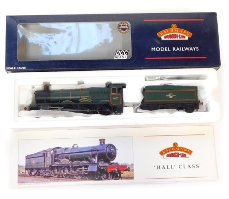 A Bachmann Branchline OO gauge Hall Class locomotive Conyngham Hall, 2-6-0, 6937, BR lined green livery late crest, 32-001, boxed.