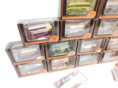 Exclusive First Editions by Gilbow and Corgi Original Omnibus buses, including 40303 Leyland Tiger Cub Silver Star Motor Services, 41003 1957 AEC Region MkV Metro Camel Devon General, 20121 Bedford OB Coach Devon General, 16313 Bristol LS Bus Southern Nat - 2