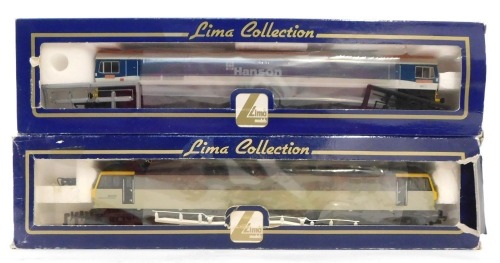 Lima OO gauge locomotives, comprising Class 59 diesel locomotive, Village of Great Elm, Hansen livery, 59104 and a SNCF Class 92 023 electric locomotive, two tone grey livery, boxed. (2)