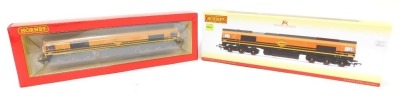 A Hornby OO gauge Class 66 diesel electric locomotive, 66623, Freightliner orange and yellow and black striped livery, R3922, boxed.