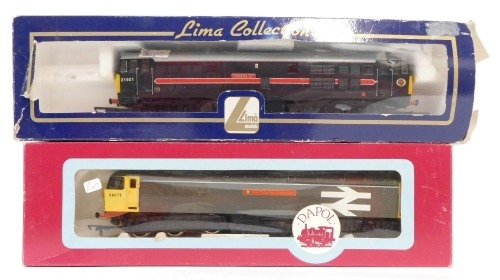 Lima and Dapol OO gauge locomotives, comprising Class 56 locomotive West Yorkshire Enterprise, 56075,BR Departmental grey livery with large white logo, and a Class 31 locomotive Bletchley Park Station X 31601, Fragonset Railways livery, boxed. (2)