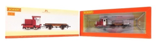 A Hornby OO gauge Ruston and Hornsby 48DS, and flatbed wagon John Dewar and Sons, 3705, boxed.