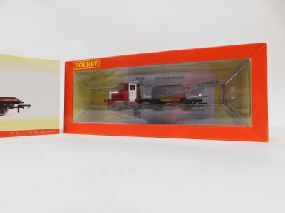 A Hornby OO gauge Ruston and Hornsby 48DS, and flatbed wagon John Dewar and Sons, 3705, boxed. - 2