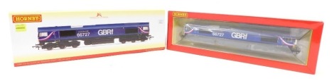 A Hornby OO gauge Class 66 diesel electric locomotive Andrew Scott CBE, 66727, GBRF First livery R3881, boxed.