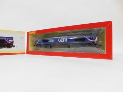 A Hornby OO gauge Class 66 diesel electric locomotive Andrew Scott CBE, 66727, GBRF First livery R3881, boxed. - 2