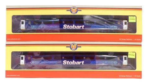 Oxford Rail OO gauge coaches, OR763FO004 MkIII coaches, Mk 3A full open Stobart Rail 11013, boxed. (2)