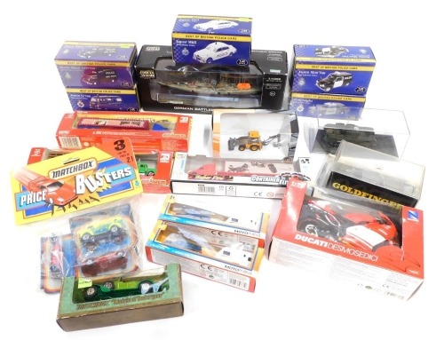 Matchbox, Lledo and other diecast vehicles, including The German Battleship Bismark Poland 1941, Matchbox Models of Yesteryear Y8 1914 Stuts Roadster, Matchbox Models of Yesteryear Y12 1937 GMC van, Matchbox Models of Yesteryear 1912 Rolls Royce Y7, Atlas