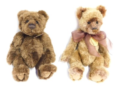 Charlie Bears Ava and Bertie Teddy bears, CB194394 and CB194539, 34cm. (2)