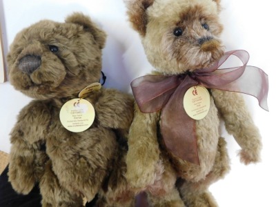 Charlie Bears Ava and Bertie Teddy bears, CB194394 and CB194539, 34cm. (2) - 2