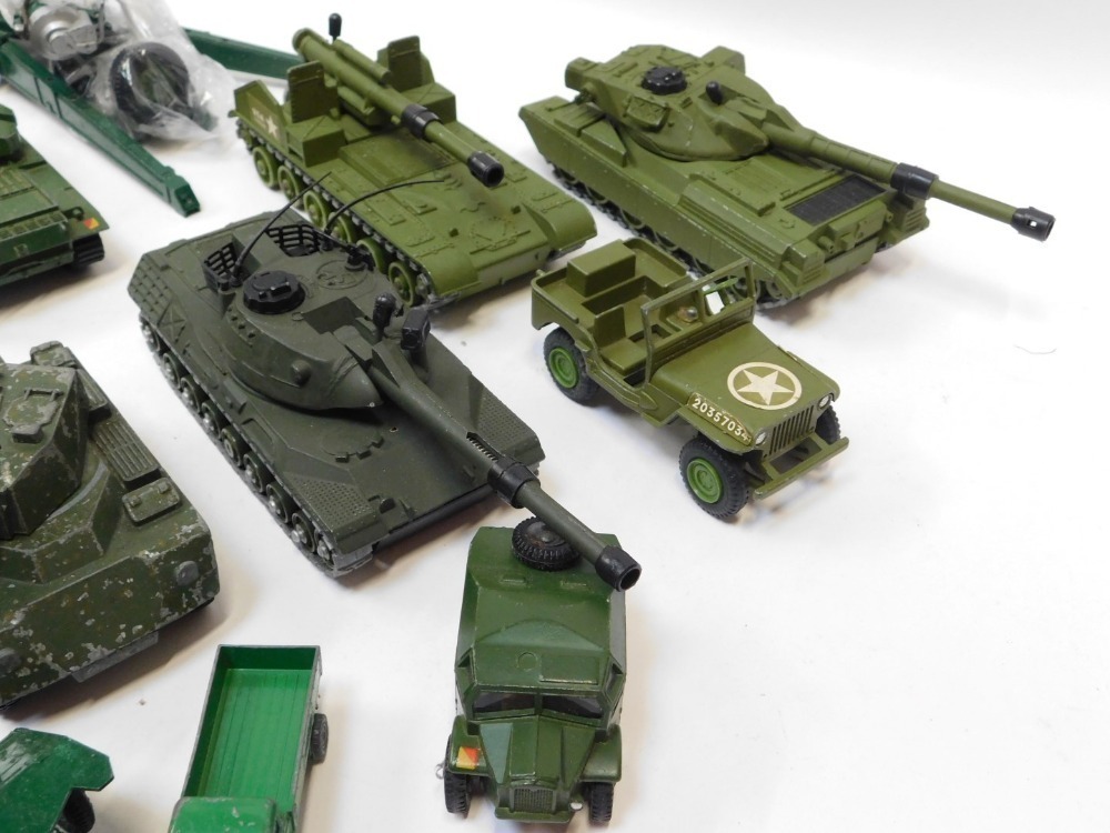 Dinky and Britains diecast army vehicles, including Dinky