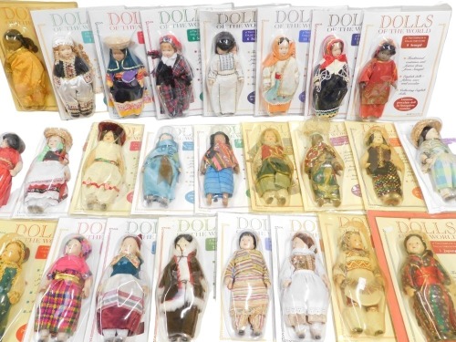 Eagle Moss Dolls of the World Complete Collectors Guide, each with a porcelain doll, including No 1 Japan, No 2 France, No 4 India, No 5 Russia, No Palestine, etc. (1 box)